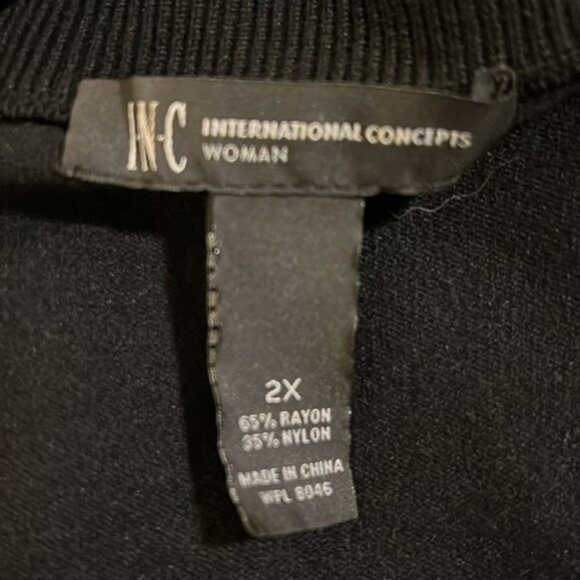 INC INTERNATIONAL CONCEPTS SHORT BLACK SWEATER/JACKET - SIZE 2X - NWOT - Picture 3 of 5